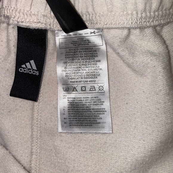 adidas Cream High-Rise Elastic Waist Women Athletic/Lounge Shorts Size Small - Picture 12 of 16